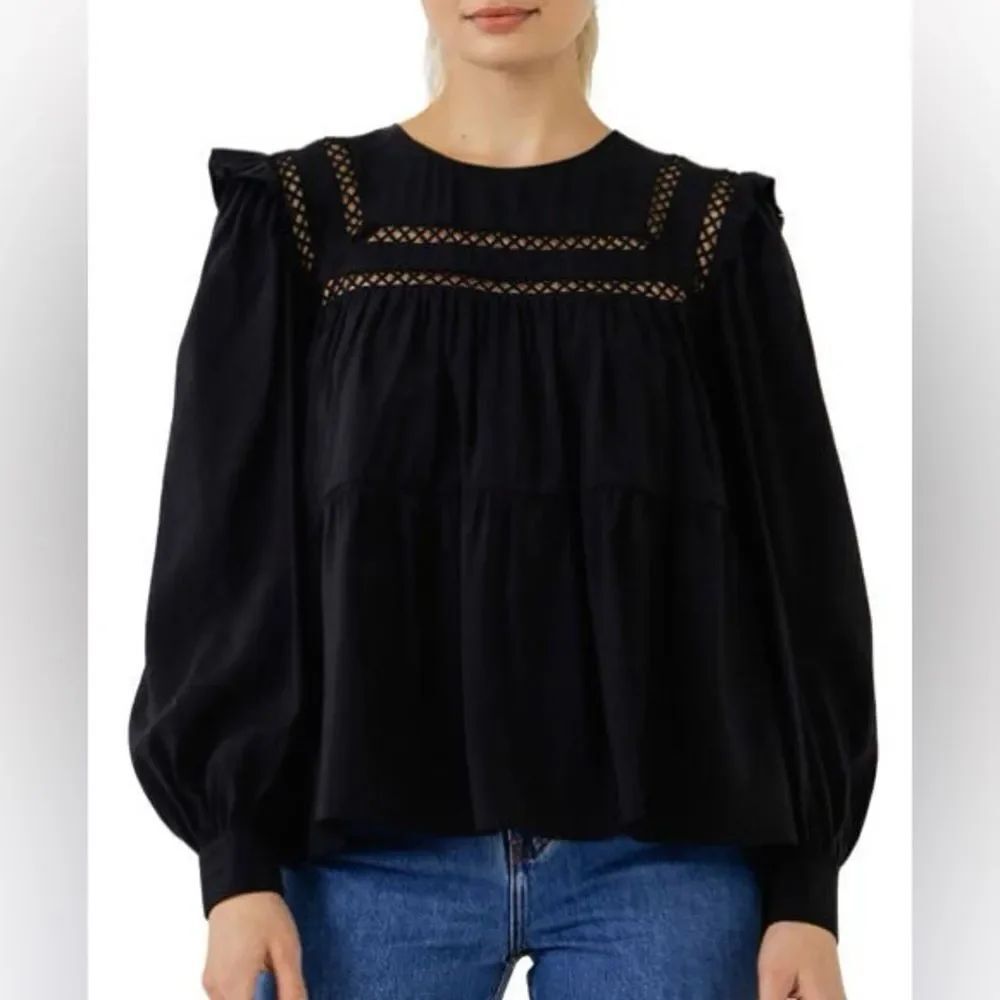 ENGLISH FACTORY RUFFLE BLOUSE